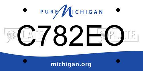 C782EO Michigan License Plate