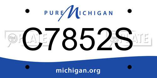 C7852S Michigan License Plate