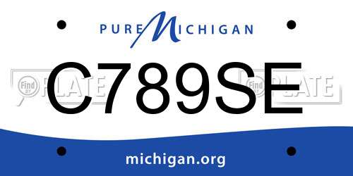 C789SE Michigan License Plate