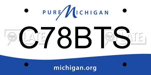 C78BTS Michigan License Plate