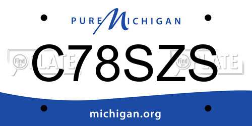 C78SZS Michigan License Plate