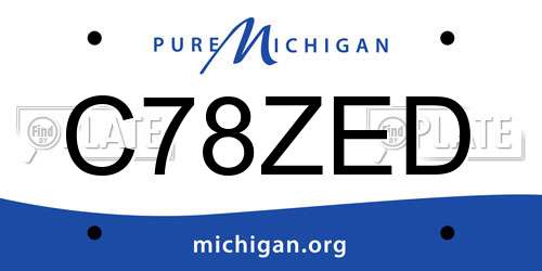 C78ZED Michigan License Plate