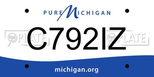 C792IZ Michigan License Plate