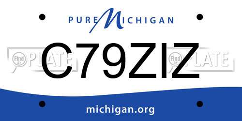 C79ZIZ Michigan License Plate