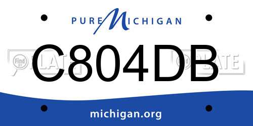 C804DB Michigan License Plate