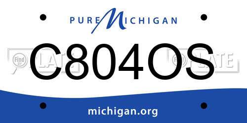 C804OS Michigan License Plate