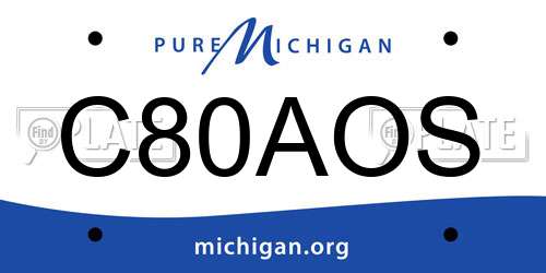 C80AOS Michigan License Plate