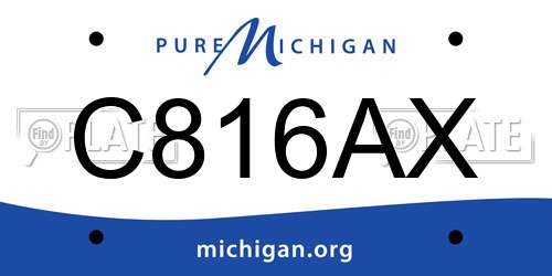 C816AX Michigan License Plate