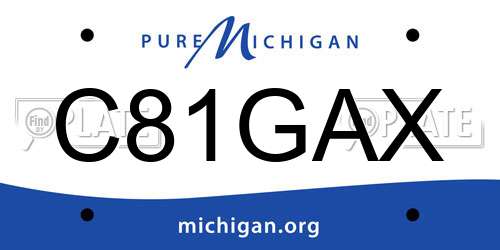C81GAX Michigan License Plate