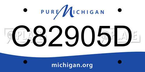 C82905D Michigan License Plate