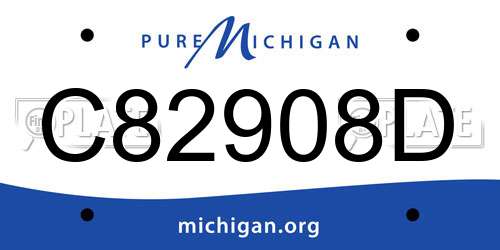 C82908D Michigan License Plate