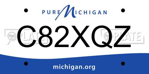 C82XQZ Michigan License Plate