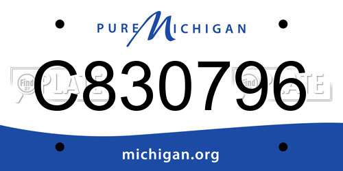 C830796 Michigan License Plate