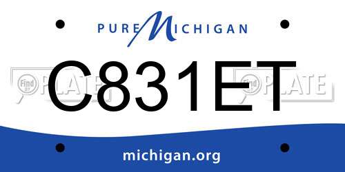 C831ET Michigan License Plate