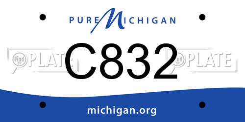 C832 Michigan License Plate