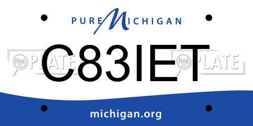 C83IET Michigan License Plate