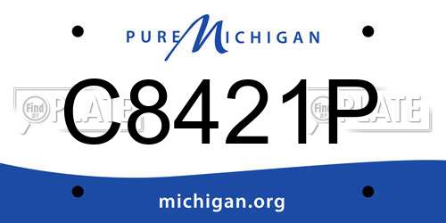 C8421P Michigan License Plate