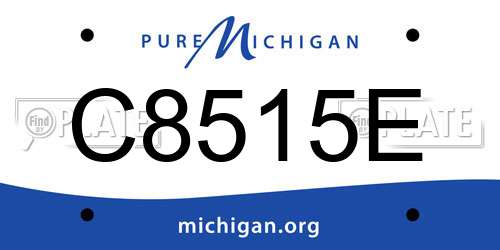 C8515E Michigan License Plate