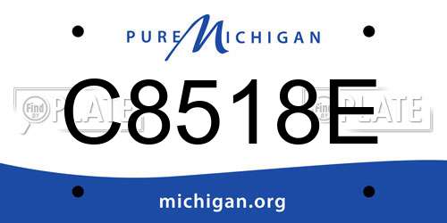 C8518E Michigan License Plate