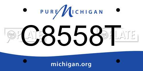 C8558T Michigan License Plate