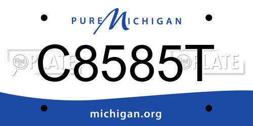 C8585T Michigan License Plate