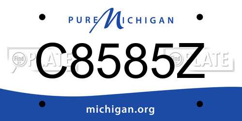 C8585Z Michigan License Plate