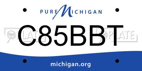 C85BBT Michigan License Plate