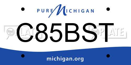 C85BST Michigan License Plate