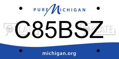 C85BSZ Michigan License Plate