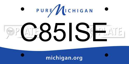 C85ISE Michigan License Plate