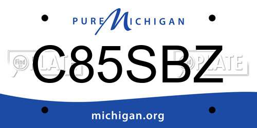 C85SBZ Michigan License Plate