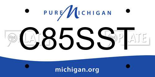 C85SST Michigan License Plate