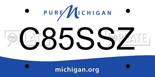 C85SSZ Michigan License Plate