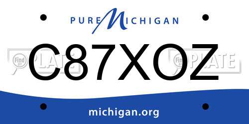 C87XOZ Michigan License Plate