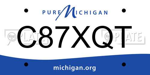 C87XQT Michigan License Plate