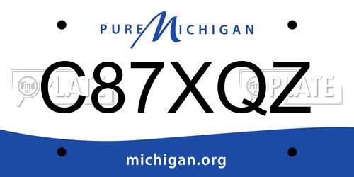 C87XQZ Michigan License Plate