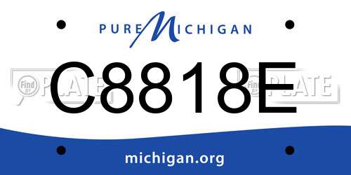 C8818E Michigan License Plate