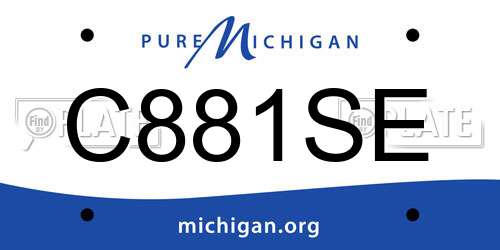 C881SE Michigan License Plate