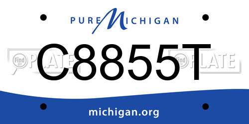 C8855T Michigan License Plate