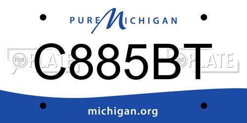 C885BT Michigan License Plate