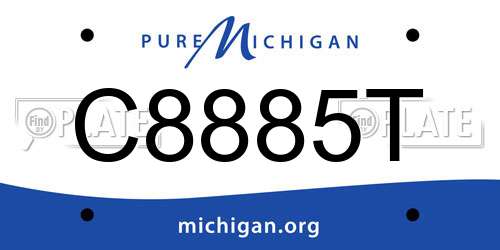 C8885T Michigan License Plate
