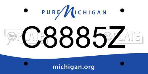 C8885Z Michigan License Plate
