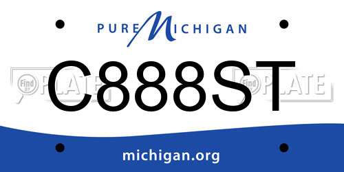 C888ST Michigan License Plate