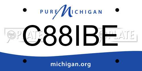 C88IBE Michigan License Plate