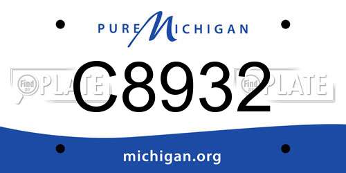 C8932 Michigan License Plate