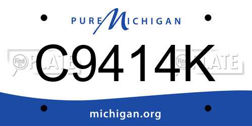C9414K Michigan License Plate
