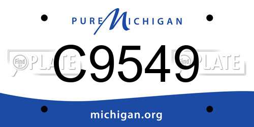 C9549 Michigan License Plate