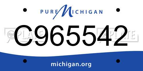C965542 Michigan License Plate