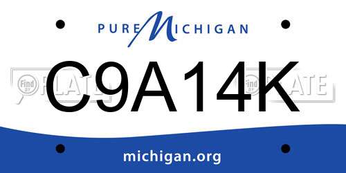 C9A14K Michigan License Plate