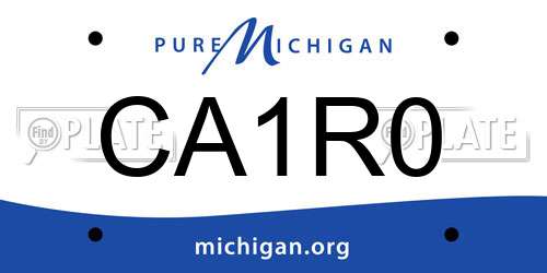 CA1R0 Michigan License Plate